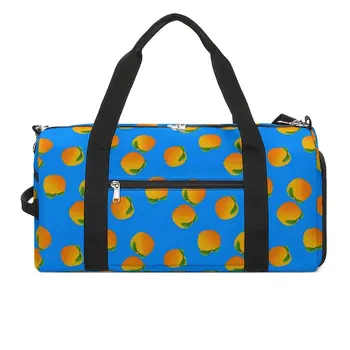 Ярки Оранжеви спортни чанти с плодов принтом, спортна чанта за гмуркане с обувки, чанти за новостите, двойка, чанта за фитнес на открито