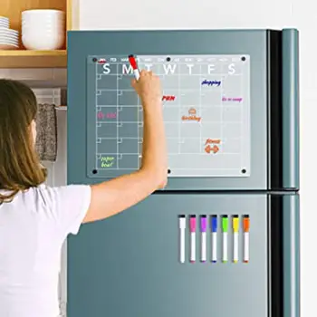 Ултра прозрачен маркер Лесно се Оставят съобщения Хладилник Акрилни Календар Дъска Магнит за хладилник Стоки за дома