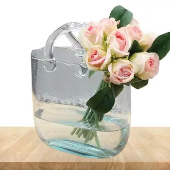 Стъклен пакет, Ваза за цветя, Стъклени Вази, Купа за риба, Ваза за цветя с ръчно изработени, Прозрачна Ваза за цветя За дома, корпоративни събития, бизнес, офис