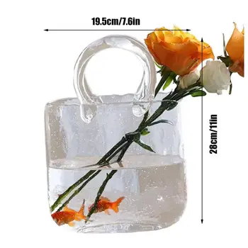 Стъклен пакет, Ваза за цветя, Стъклени Вази, Купа за риба, Ваза за цветя с ръчно изработени, Прозрачна Ваза за цветя За дома, корпоративни събития, бизнес, офис