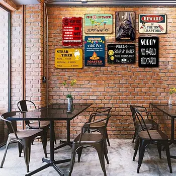 Билярд Индустриален Декор Дартс стая за Игра Пинболы Плакати на стената Етикети Метални Чинии Плакат на филма Ретро Ретро Къща
