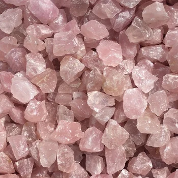 100 грама необработени кристали от розов кварц, розов кристални минерали, лечебни необработени камъни, декорация за дома