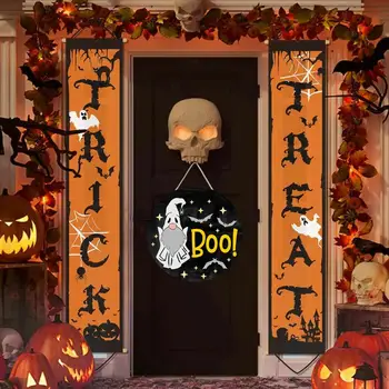 Добре дошли декор за дома на Хелоуин, на Вратата Табела на Хелоуин, Призрачен Декор за Хелоуин, Призраци, Вещици, Добре Дошли с Вътрешна/външна Врата за Дома