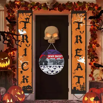 Добре дошли декор за дома на Хелоуин, на Вратата Табела на Хелоуин, Призрачен Декор за Хелоуин, Призраци, Вещици, Добре Дошли с Вътрешна/външна Врата за Дома
