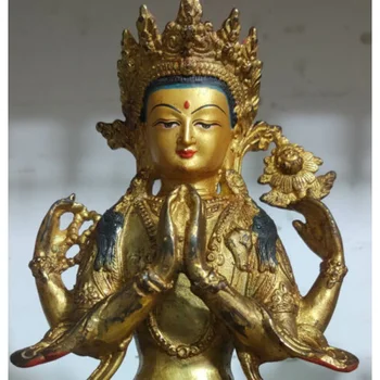Истински тибетски статуя на Буда ръчно изработени 8 
