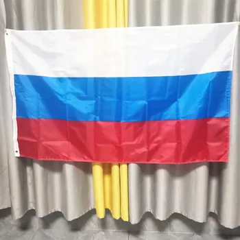 Безплатна доставка висок Клас флаг на Русия 90x150 см 5*3 фута полиестер с Двойно проникване печат Подвесное Украса флаг на Русия