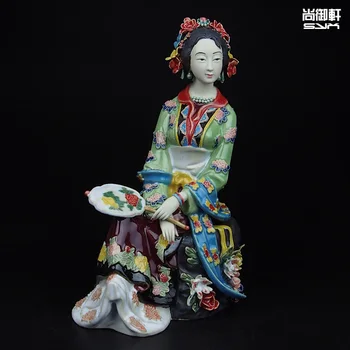 Boneka Shiwan master karakter kuno halus mimpi merah Mansions dua belas kecantikan qinkeqing kerajinan ornamen keramik