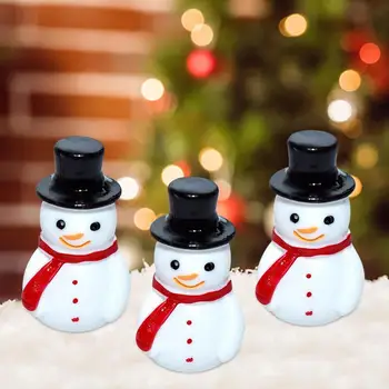 Коледни фигурки на Снежен човек 10шт Сладък Мини Коледен Снежен човек Лосове Украшение От смола Красив Снежен човек на плавателни съдове за дома на работния плот