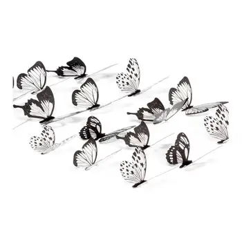 Стикери за стена с пеперуди, елегантен комплект 3D стикери с пеперуди за декорация на дома със собствените си ръце, е лесно да се прилага, кух дизайн за спални