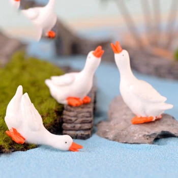 ZOCDOU, 1 бр., Голяма бяла патица, украса за влюбени в една Патица, Малка статуетка, занаяти, декорация във формата на животни