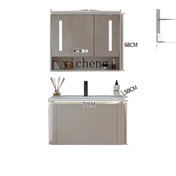 Керамични Вграден шкаф за баня с Кръгла ъгъл, Комбиниран Шкаф за мивка, Мивка