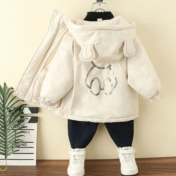 Палто за момчета, яке, памучен връхни дрехи, ветровка 2023, чанти кадифе, зимата топъл Коледен подарък, детски дрехи
