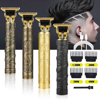 Нов Фризьорски Машинка за оформяне на брада, Електрическа Машина за рязане на коса, USB-машина за подстригване на коса За Мъже, Самобръсначка за оформяне на брада, Реколта машина T9, Професионална