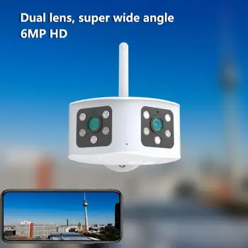 IP камера с изкуствен интелект за откриване на човек 4k 8mp 6mp 180 °, Сверхширокоугольная защита от мълния, Wifi, Камера за видео наблюдение със затворен контур