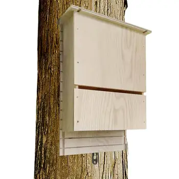 Дървена къщичка за прилепите Дърво подслон за прилепите навес от дървена кутия за прилепи за многократна употреба Къща от кутия за прилепите Дървен декор за зимен сън на открито в градината