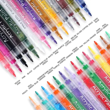 Комплект Акрилни дръжки-маркери за Рисуване на Камъни, Керамика, Стъкло, Дърво, Платно, Хартия, 6-80 Цвята, Комплект Акрилни дръжки-на бои на водна основа