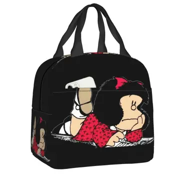 Аржентина карикатура Quino Комикси Преносим охладител, термос за храна, обяд,-бокс за ученици, Mafalda, изолирани чанти за обяд за жени