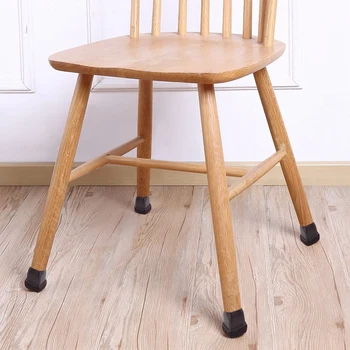 16 бр. кафяви силиконови калъфи за крака на стола, квадратни капачки за краката на стола с обернутым войлоком