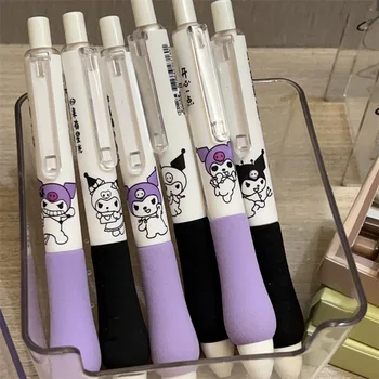 Sanrio Cartoon Kulomi Виолетово-черна монолитен борда дръжка Унисекс серия Ins Style High Signature Pen 0.5 Black St Бързосъхнеща офис дръжка