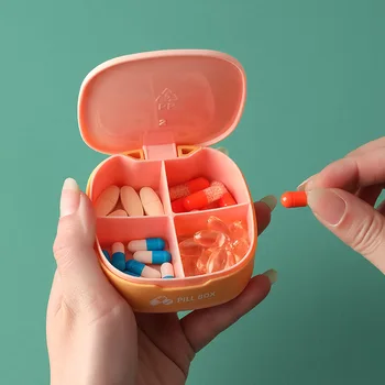 Преносима Запечатани силиконова кутия за лекарства Пътна кутия за хапчета Мини-опаковка Кутия за хапчета Пластмасов Силикон кутия за съхранение на лекарства