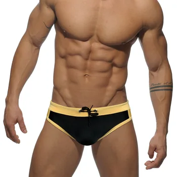 WK19 2023 черен, жълт, секси мъжки бански с ниска талия, плувни гащи, бикини, нови летни стегнати мъжки бански костюми, мъжки плажни шорти