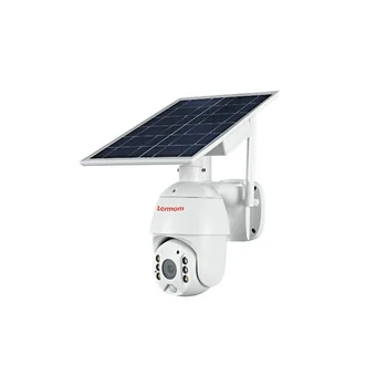 Lermom Outdoor Home PIR Откриване на движение Инфрачервено нощно виждане 4G Мрежа за видеонаблюдение Слънчеви WiFi камера