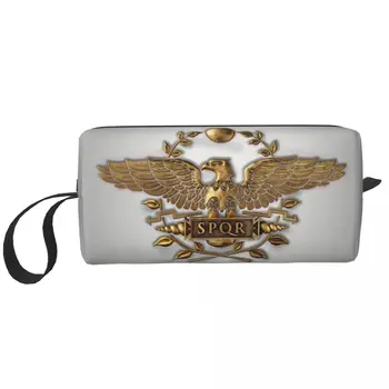 Чанта за тоалетни принадлежности с логото на Roman Imperial Eagle SPQR, Женски Козметични Органайзер, Дамски чанти за съхранение на Козметика, комплект Dopp Case Box