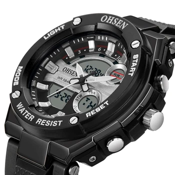 OHSEN Мъжки Спортни Часовници Най-добрата Марка на Луксозни Мъжки Ръчен часовник 2023 За Мъжки Спортни Часовници, Водоустойчиви С Двоен Дисплей Цифрови xfcs