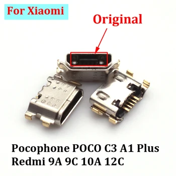 50-200 бр. Оригинални USB конектор за зареждане, докинг станция Xiaomi Pocophone POCO C3 A1 Plus/Redmi 9А 9В 10A 12C Конектор за зарядно устройство Конектор Порт