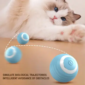 Ловно играчка за котки, цветни USB-акумулаторна топки, играчки за котки, автоматизирани играчки за котенков от материал, не съдържат бисфенол А, Интерактивна играчка за котки