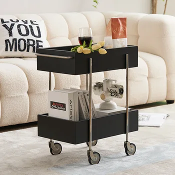 Многофункционално търговско малка количка с колела, произведено диван за хол, творческа онлайн съхранение на известни личности и рафтове за леки закуски