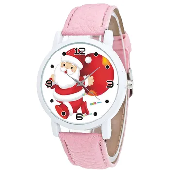 2023 Нови часовници, подарък за Коледа, Детски цветни модерен часовник с коледните принтом, Кварцов часовник с каишка силикон, детски подарък