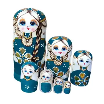 Matryoshka ръчно изработени, штабелируемые фигурки, дървени гнездене кукли за украса на масата в стаята на Хелоуин