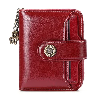 нова кожена женски чантата си, жена кратък многофункционален мини портфейл с нулев размер, чантата за шофьорска книжка