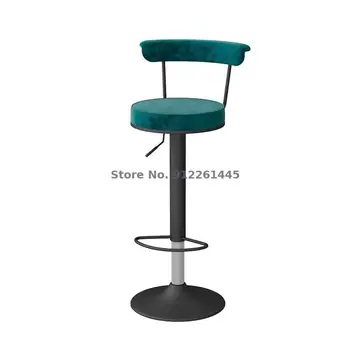 Бар стол подвижен стол въртящ се стол модерен проста висока табуретка домакински лесен луксозен стол с облегалка стол бар стол на рецепцията