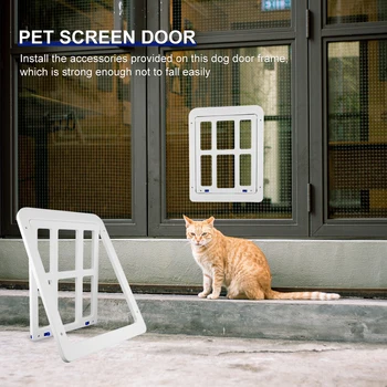 Врата За домашни любимци Безопасна Запирающаяся С Магнитен Екран Външна Куче Котка на Прозореца на вратата на Входа На Къщата