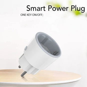 Sasha Smart Zigbee Plug Wifi Изход 3680 W 16A Наблюдение на енергия Smart Plug Таймер-комутатор Smart Socket-EU Plug многократна употреба Лесен за използване