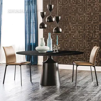 Минималистичная мебели за дома, Италиански маси от матирано плочки за малък апартамент, Лека Луксозна кръгла модерни мебели