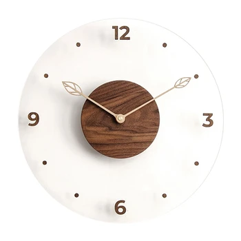 12-инчов декорация за хол Дървени стенни часовници с Модерен дизайн на кухня Творчески стенни часовници Декор на стените в стаята безшумен