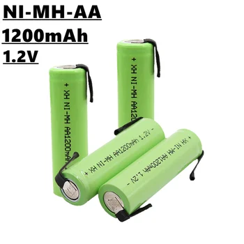 Нова NiMH-акумулаторна батерия тип АА, 1.2, 1200 mah, със заваръчни барабани, стабилна и безопасна зареждане, подходяща за електрическа четка за зъби