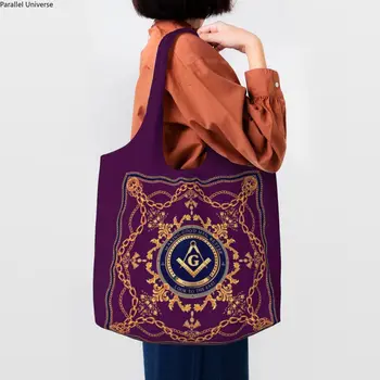 Чанта за пазаруване в стил масонского барок, Дамски холщовая чанта през рамо, Преносими чанти за пазаруване в стил масонского Мейсън
