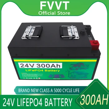 24V 300Ah 200AH 100AH LiFePO4, Литиево-желязо-Фосфатный батерия Вграден BMS За Голф-кара Слънчев Инверторен Извънбордови Мотор Със Зарядно устройство