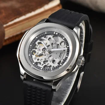 Мъжки автоматичен часовник с диаметър 39,5 мм корпус от неръждаема стомана, Луксозни и ежедневни механични часовници С механизъм NH70