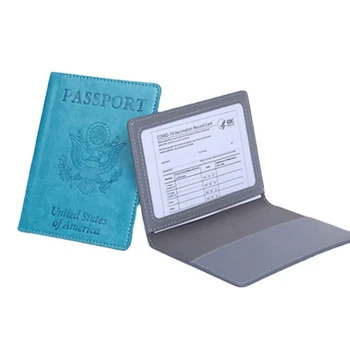 Разход на Притежателя за паспорт и лична карта, Притежател На паспорт Със слот за карти, Портфейл За паспорт От Изкуствена Кожа Калъф За Паспорт За Жени и Мъже