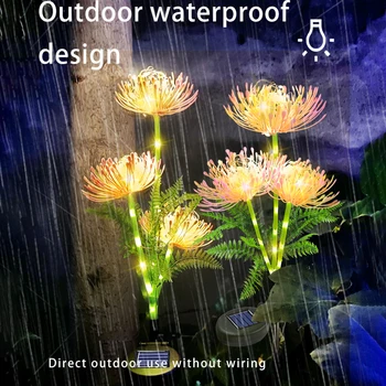 Слънчев Външен лампа с светящимся флорални дръжки, декоративни светлини IP65, водоустойчив градински пейзаж лампата на двора, на тревата, градина
