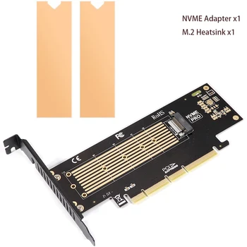 Карта на адаптера M. 2 до PCIE 4.0 Конвертор Pci-e M2 NVMe SSD Адаптер M2 MKey PCI Express X4 2230-22110 с меден радиатор