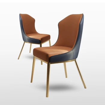 Творчески Луксозни трапезни столове С облегалка Съвременно изкуство Крак от неръждаема стомана, Трапезни столове от Скандинавски кожа Столове за отдих на Мебели за дома