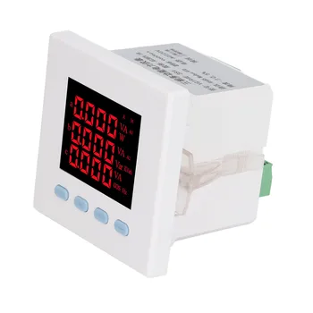 Електромер Бял 3-фазно електромера AC220V точност ръководят LCD дисплей ABS богат на функции за разпределение в сгради