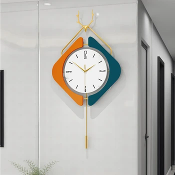 Стенен часовник с шарнирна Глава Nordic Light е Луксозна Декорация на Дома, Стенни Часовници Модерни Прости Часовници