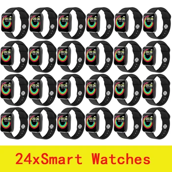 24 Бр. Умен Часовник D20 Мъжки Женски Смарт часовници Y68 Фитнес Тракер Спортен наблюдение на сърдечната честота Ръчни Часовници Pro за IOS и Android